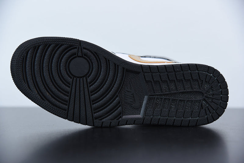 Nike Air Jordan 1 Mid Black Metallic Gold White