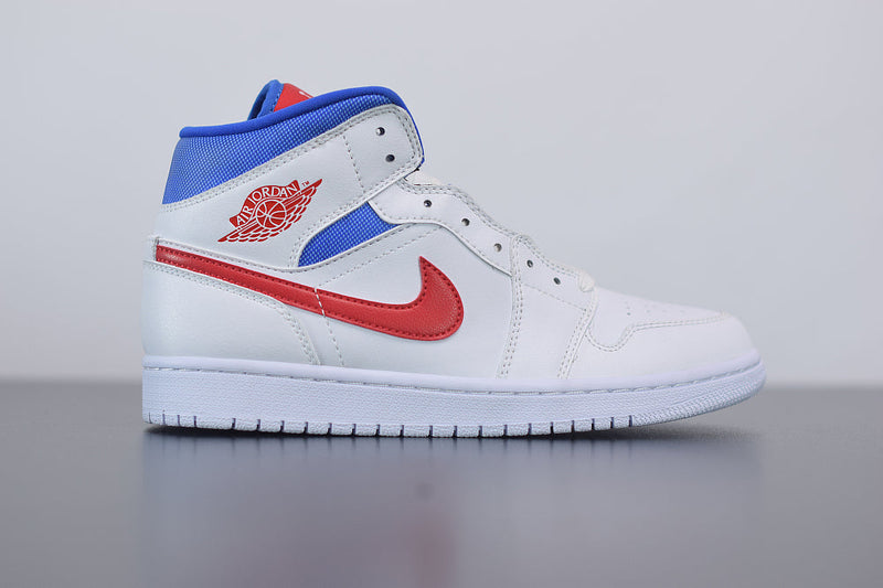 Nike Air Jordan 1 Mid White Red Royal