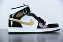 Nike Air Jordan 1 Mid Black Metallic Gold White