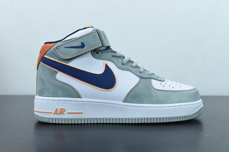 Nike Air Force 1 Mid Midnight Blue Orange Dark Grey