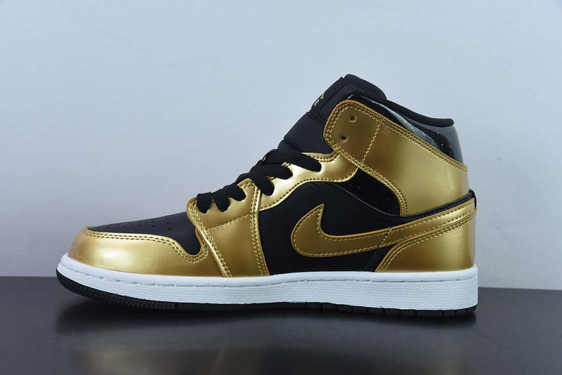 Nike Air Jordan 1 Mid SE  "Metallic Gold Black"