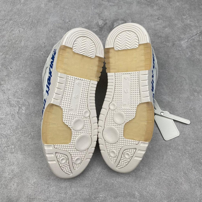 OFF-WHITE Out Of Office OOO Low Tops For Walking "White Dark Blue SS22"