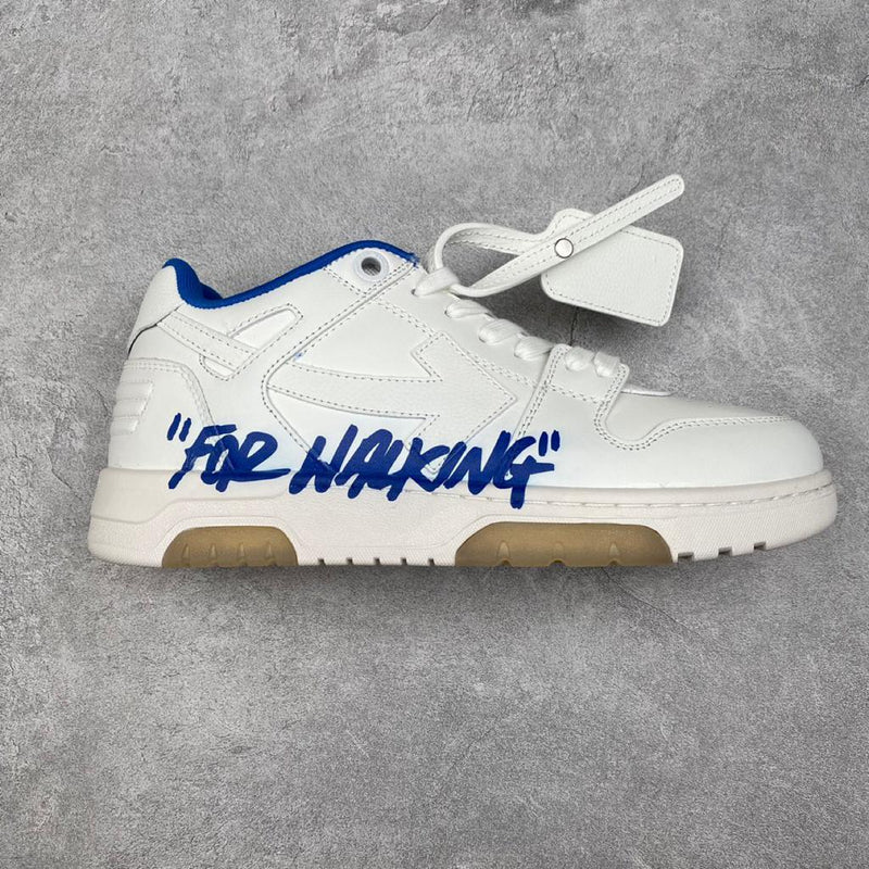 OFF-WHITE Out Of Office OOO Low Tops For Walking "White Dark Blue SS22"