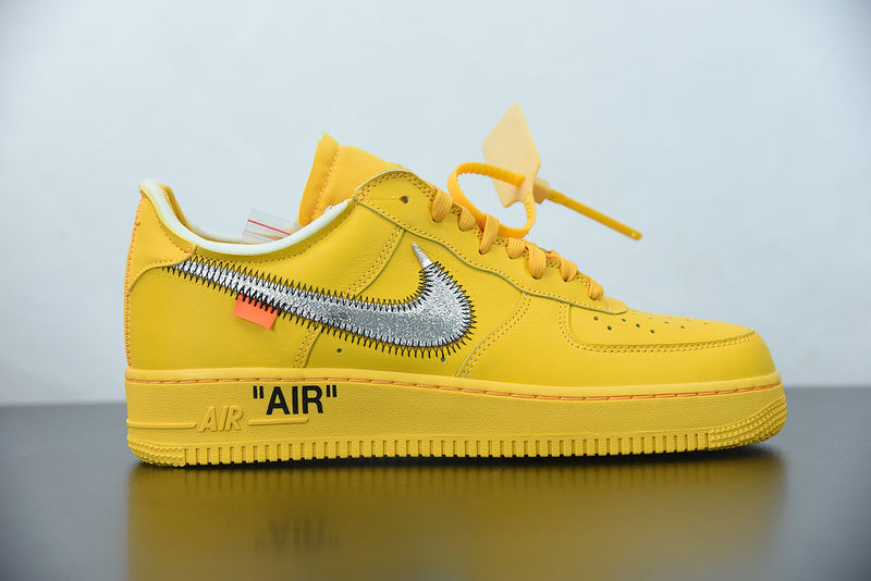 Nike Air Force 1 X Off White University Gold Metallic Silver