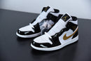 Nike Air Jordan 1 Mid Black Metallic Gold White