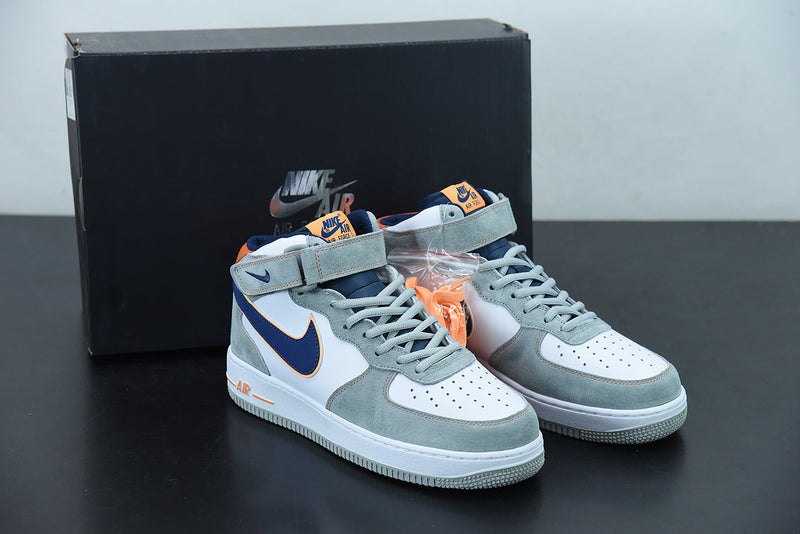 Nike Air Force 1 Mid Midnight Blue Orange Dark Grey