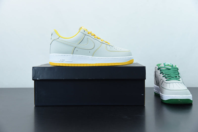 Nike Air Force 1 Light Gray Yellow Green