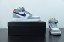 Nike Air Force 1 Mid Midnight Blue Orange Dark Grey