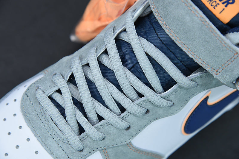 Nike Air Force 1 Mid Midnight Blue Orange Dark Grey